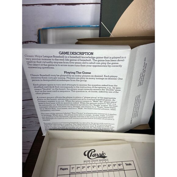 Classic Major League Baseball Board Game 1989 2nd Edition‎ - Picture 3 of 7